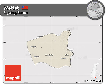 Shaded Relief Map of Wetlet, cropped outside