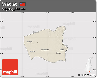 Shaded Relief Map of Wetlet, cropped outside