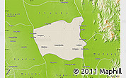 Shaded Relief Map of Wetlet, physical outside