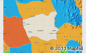 Shaded Relief Map of Wetlet, political outside