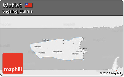 Gray Panoramic Map of Wetlet, single color outside