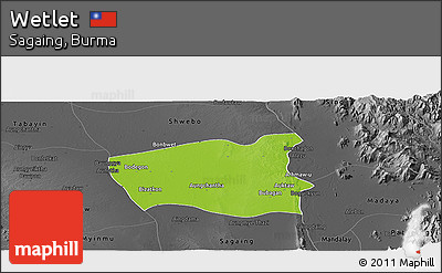 Physical Panoramic Map of Wetlet, darken, desaturated