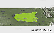 Physical Panoramic Map of Wetlet, darken, semi-desaturated