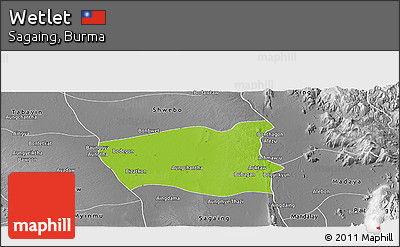 Physical Panoramic Map of Wetlet, desaturated