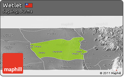 Physical Panoramic Map of Wetlet, desaturated
