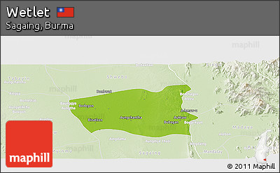 Physical Panoramic Map of Wetlet, lighten
