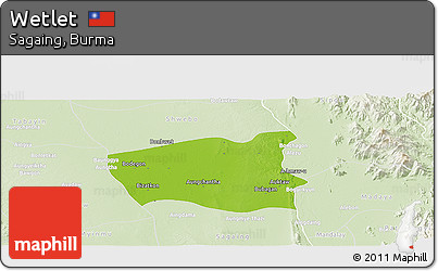 Physical Panoramic Map of Wetlet, lighten