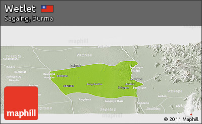 Physical Panoramic Map of Wetlet, lighten, semi-desaturated