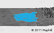 Political Panoramic Map of Wetlet, darken, desaturated
