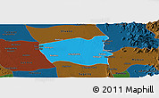 Political Panoramic Map of Wetlet, darken