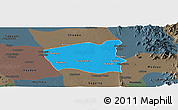 Political Panoramic Map of Wetlet, darken, semi-desaturated