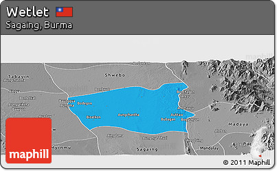 Political Panoramic Map of Wetlet, desaturated