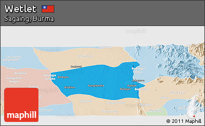 Political Panoramic Map of Wetlet, lighten