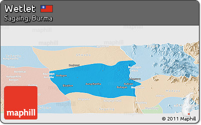 Political Panoramic Map of Wetlet, lighten