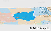 Political Panoramic Map of Wetlet, lighten