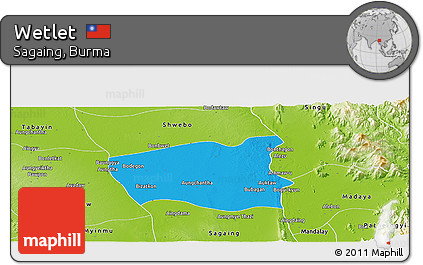 Political Panoramic Map of Wetlet, physical outside