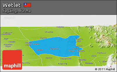 Political Panoramic Map of Wetlet, physical outside