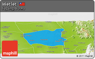 Political Panoramic Map of Wetlet, physical outside