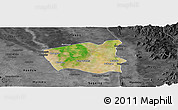Satellite Panoramic Map of Wetlet, darken, desaturated