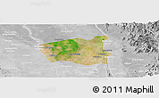 Satellite Panoramic Map of Wetlet, lighten, desaturated