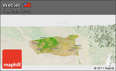 Satellite Panoramic Map of Wetlet, lighten