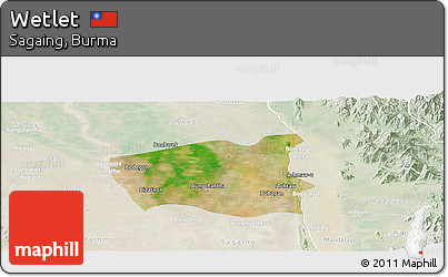 Satellite Panoramic Map of Wetlet, lighten