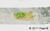 Satellite Panoramic Map of Wetlet, lighten, semi-desaturated