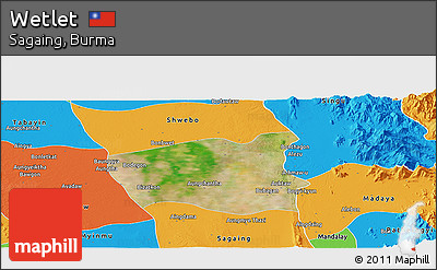 Satellite Panoramic Map of Wetlet, political outside