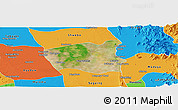 Satellite Panoramic Map of Wetlet, political outside