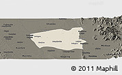 Shaded Relief Panoramic Map of Wetlet, darken