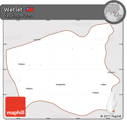 Classic Style Simple Map of Wetlet, cropped outside