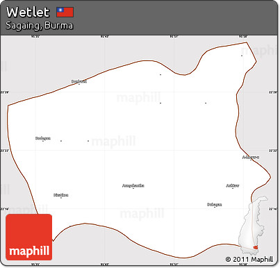 Classic Style Simple Map of Wetlet, cropped outside