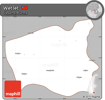 Gray Simple Map of Wetlet, cropped outside