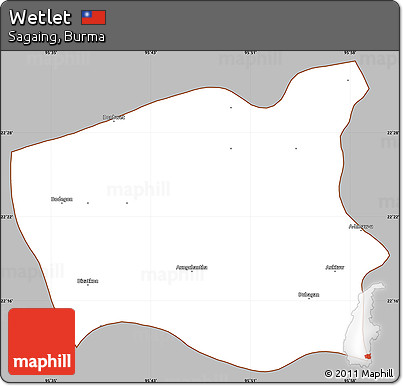 Gray Simple Map of Wetlet, cropped outside