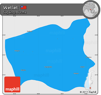 Political Simple Map of Wetlet, single color outside