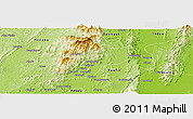 Physical Panoramic Map of Wuntho