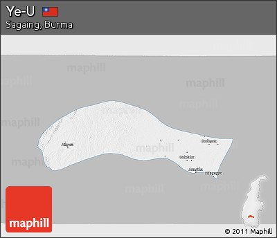 Gray 3D Map of Ye-U, single color outside