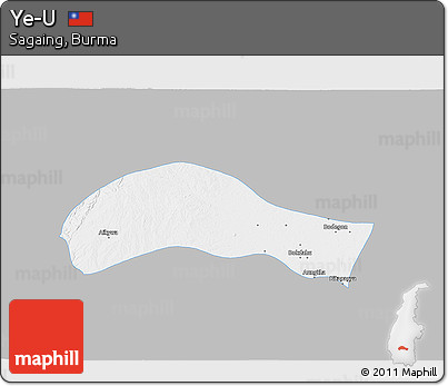 Gray 3D Map of Ye-U, single color outside