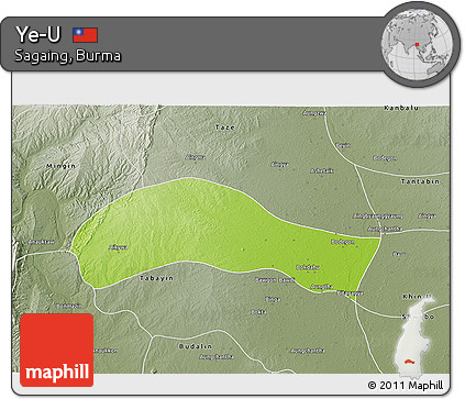 Physical 3D Map of Ye-U, semi-desaturated