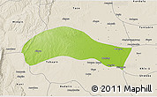 Physical 3D Map of Ye-U, shaded relief outside