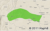 Political 3D Map of Ye-U, shaded relief outside