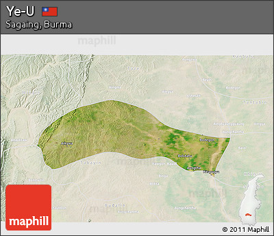 Satellite 3D Map of Ye-U, lighten