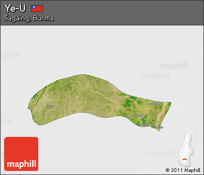 Satellite 3D Map of Ye-U, single color outside