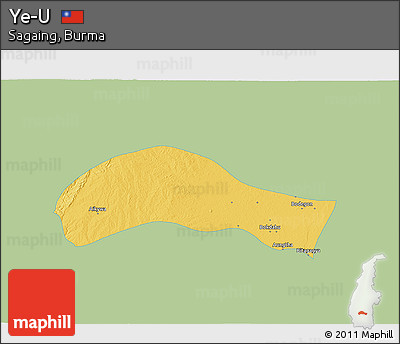 Savanna Style 3D Map of Ye-U, single color outside