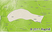 Shaded Relief 3D Map of Ye-U, physical outside