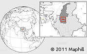Blank Location Map of Ye-U, highlighted country, highlighted parent region