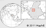 Blank Location Map of Ye-U, highlighted country