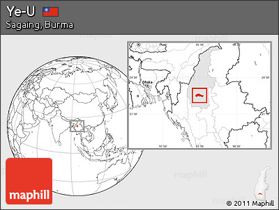 Blank Location Map of Ye-U, highlighted parent region