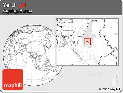 Blank Location Map of Ye-U, highlighted parent region