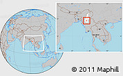 Gray Location Map of Ye-U, highlighted parent region, within the entire country